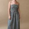 BETSY STRAPLESS GINGHAM DRESS