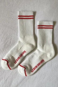 BOYFRIEND SOCKS CLEAN WHITE