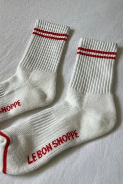 BOYFRIEND SOCKS CLEAN WHITE