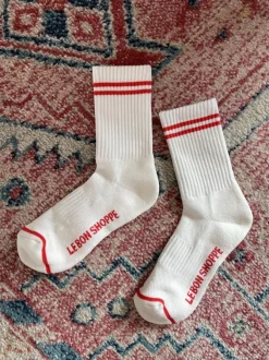 BOYFRIEND SOCKS CLEAN WHITE