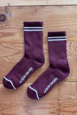 BOYFRIEND SOCKS MAROON