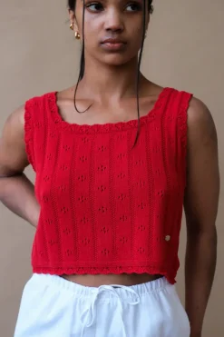 BUSTIER KNIT TOP
