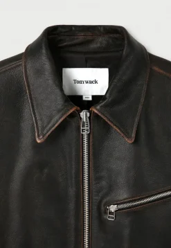 CALF LEATHER CROPPED JACKET
