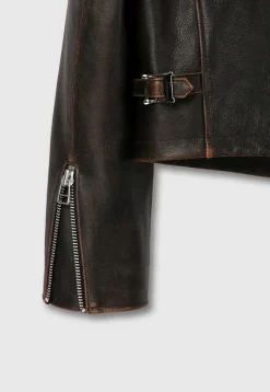 CALF LEATHER CROPPED JACKET