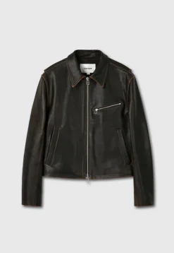 CALF LEATHER CROPPED JACKET