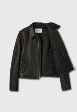 CALF LEATHER CROPPED JACKET