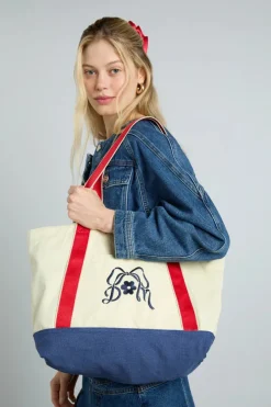 CANVAS TOTE BAG WITH EMBROIDERY