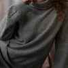 CASHMERE BLEND HIGH NECK KNIT