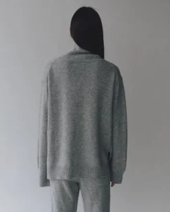 CASHMERE BLEND HIGH NECK KNIT
