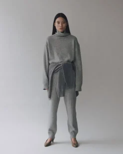 CASHMERE BLEND HIGH NECK KNIT
