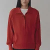 CASHMERE BLEND POLO SWEATER