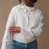 CASHMERE BLEND POLO SWEATER