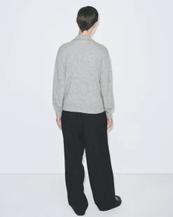 CASHMERE BLEND POLO SWEATER
