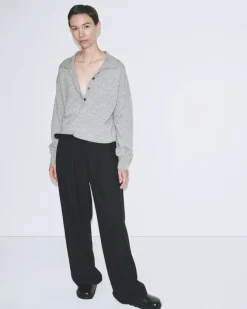 CASHMERE BLEND POLO SWEATER