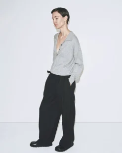 CASHMERE BLEND POLO SWEATER