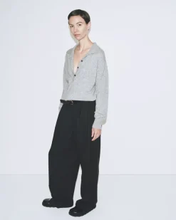 CASHMERE BLEND POLO SWEATER