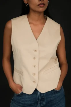 COTTON LINEN VEST