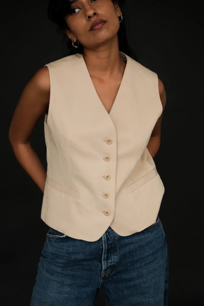 COTTON LINEN VEST