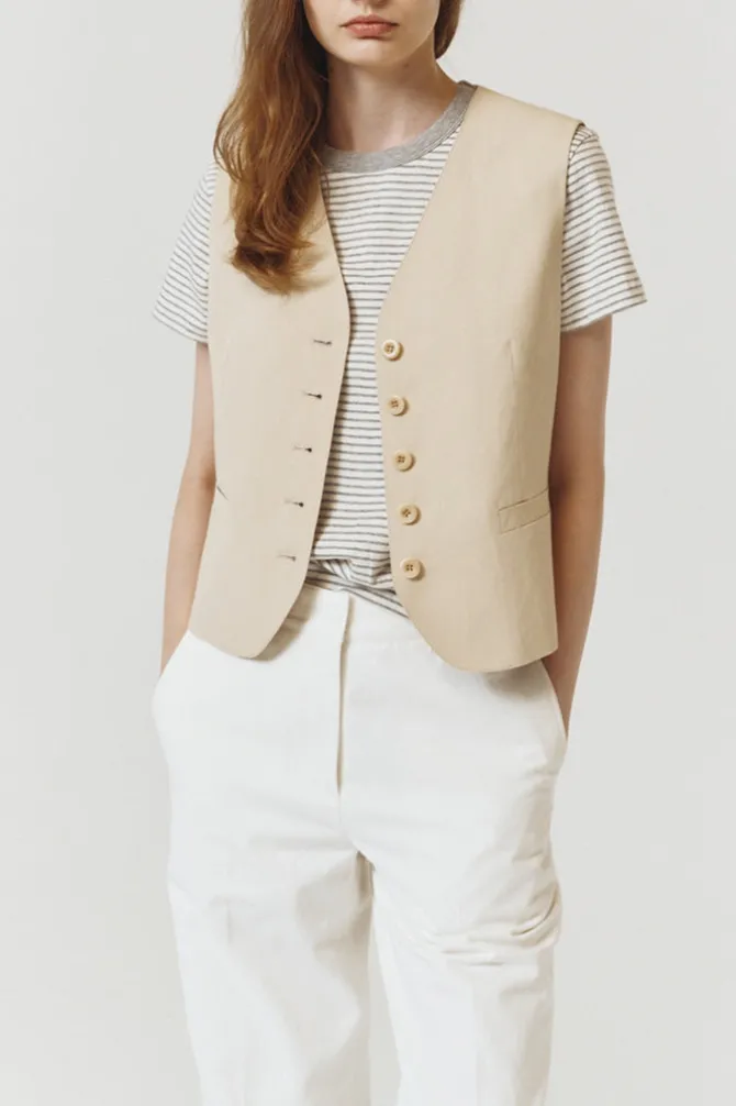 COTTON LINEN VEST