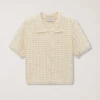 CROCHET COLLARED CARDIGAN