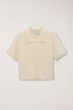 CROCHET COLLARED CARDIGAN