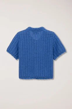CROCHET COLLARED CARDIGAN