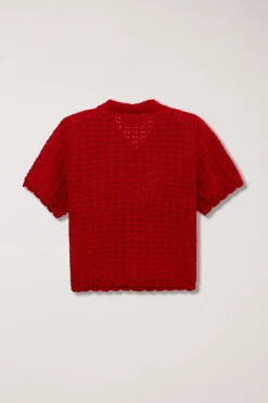 CROCHET COLLARED CARDIGAN