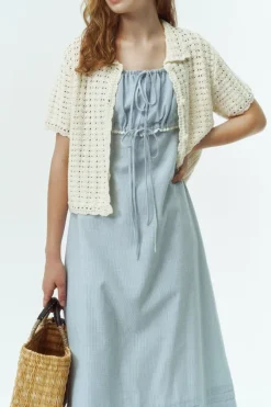 CROCHET COLLARED CARDIGAN