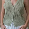 CROCHET OPEN KNIT VEST