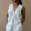 CROCHET OPEN KNIT VEST