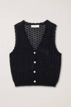 CROCHET OPEN KNIT VEST