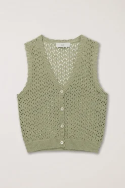 CROCHET OPEN KNIT VEST