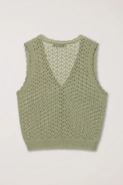 CROCHET OPEN KNIT VEST