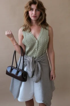 CROCHET OPEN KNIT VEST