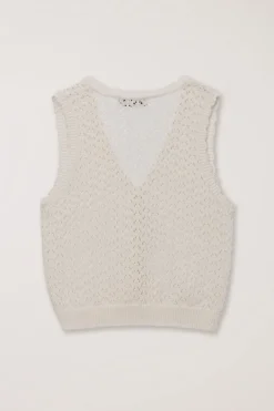 CROCHET OPEN KNIT VEST