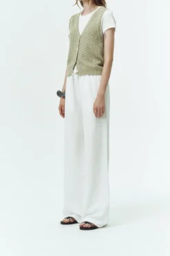 CROCHET OPEN KNIT VEST