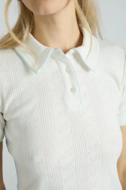 DEVON POINTELLE POLO TEE