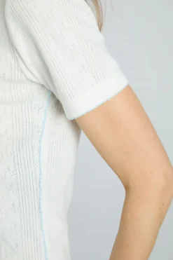 DEVON POINTELLE POLO TEE