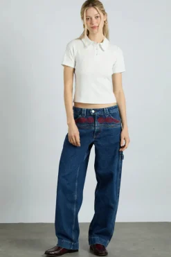 DEVON POINTELLE POLO TEE