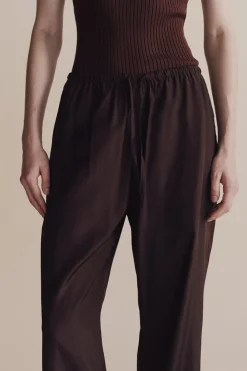 DRAWSTRING WIDE LEG PANTS