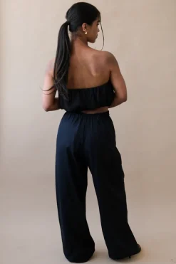DRAWSTRING WIDE LEG PANTS