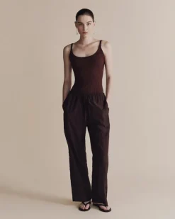 DRAWSTRING WIDE LEG PANTS