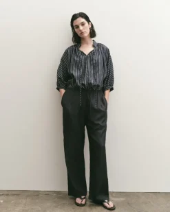 DRAWSTRING WIDE LEG PANTS
