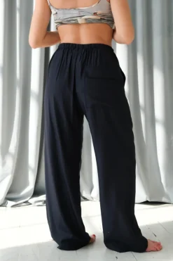 DRAWSTRING WIDE LEG PANTS