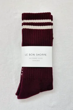 EXTENDED BOYFRIEND SOCKS MAROON