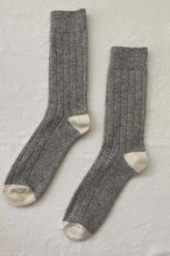 EXTENDED CASHMERE CLASSIC SOCKS GREY MELANGE