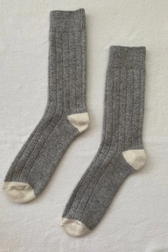 EXTENDED CASHMERE CLASSIC SOCKS GREY MELANGE