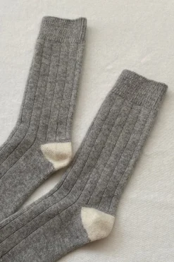 EXTENDED CASHMERE CLASSIC SOCKS GREY MELANGE