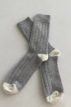 EXTENDED CASHMERE CLASSIC SOCKS GREY MELANGE