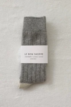 EXTENDED CASHMERE CLASSIC SOCKS GREY MELANGE